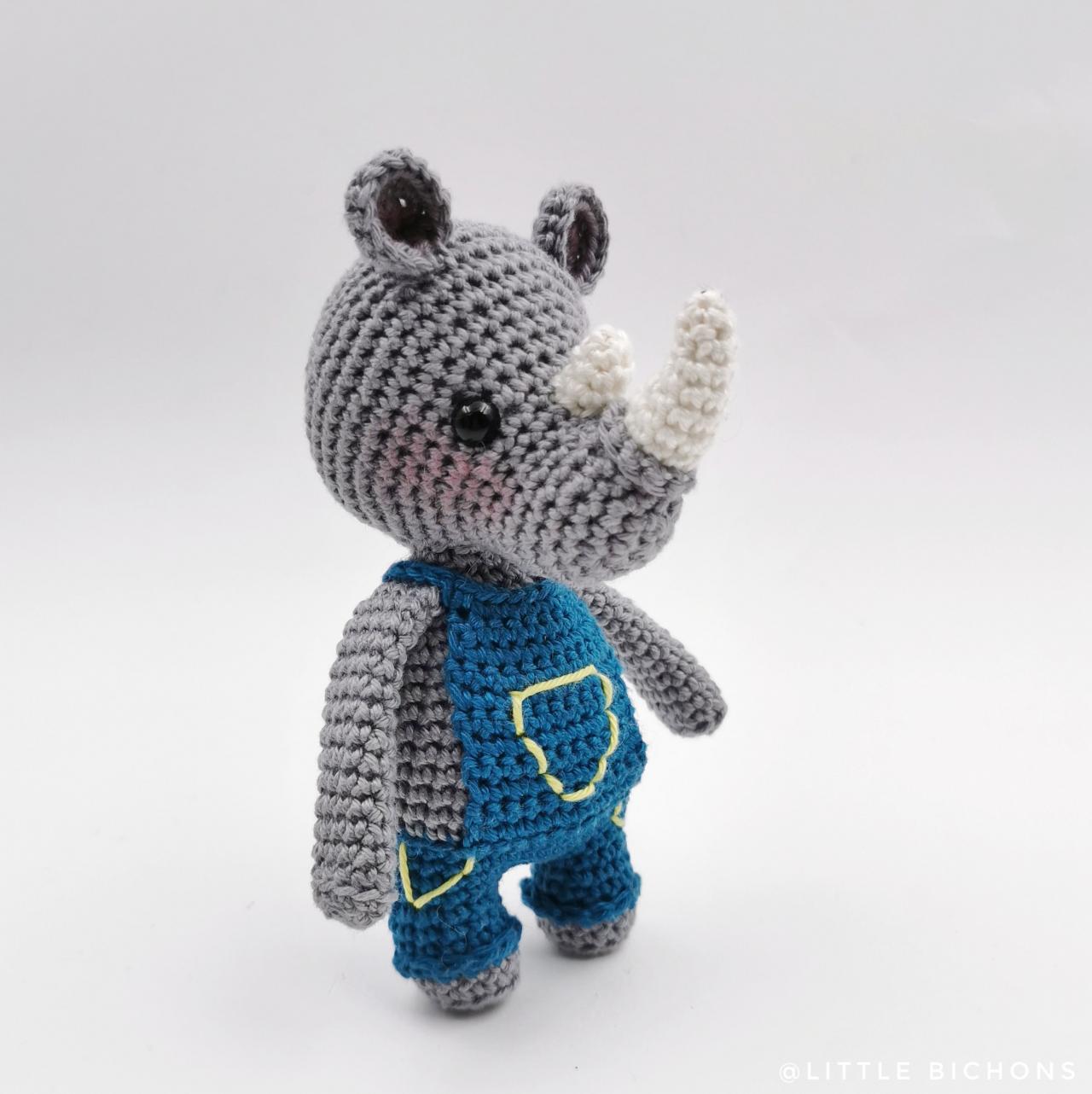 crochet pattern: Noam the mini rhinoceros